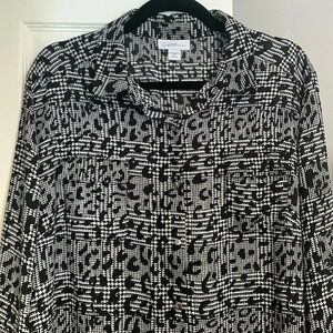 Long sleeve  blouse tunic with buttons XXL